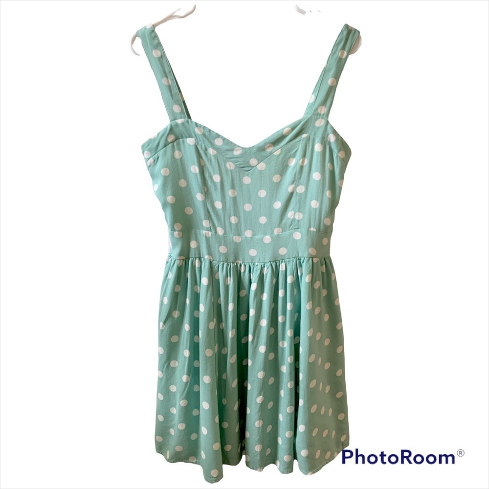 MINKPINK Summer mini dress Polka dots mint green size M sleeveless